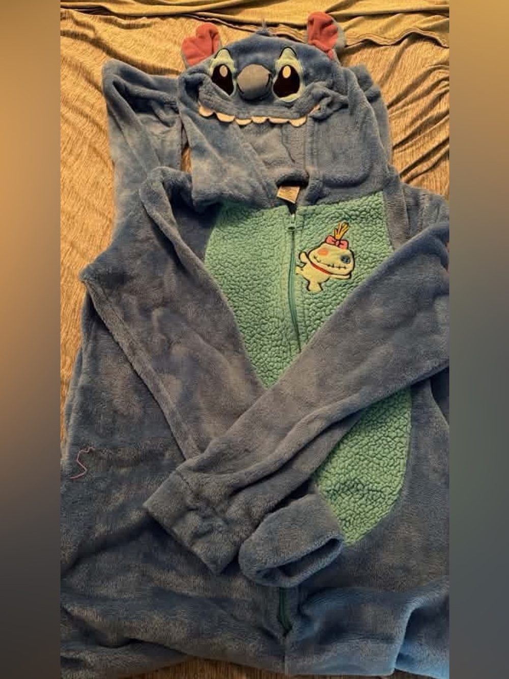 Adult stitch blue hooded jacket